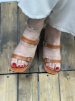 صندل دوبند سگک با طلق پاشنه شیشه ای