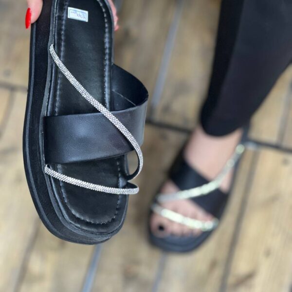 صندل سه بند نگینی لژدار