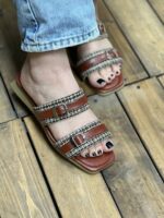 صندل دوبند سگکی کنفی تخت