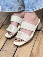 صندل دو بند کنفی مربعی پاشنه pvc