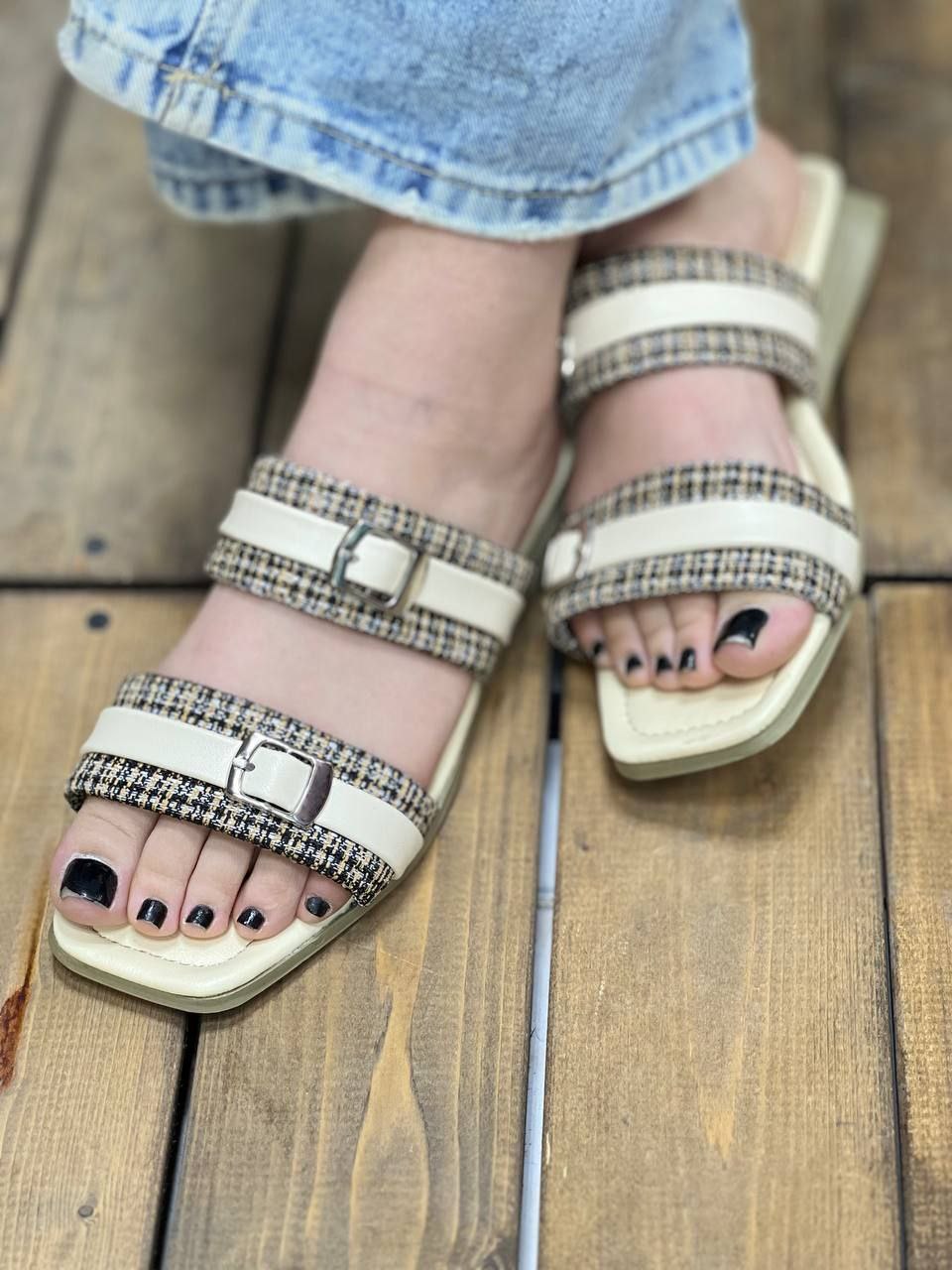 صندل دوبند سگکی کنفی تخت