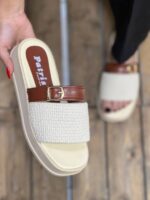 صندل مراکشی لژدار کرم