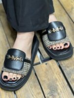 صندل کمربندی لژدار سیاه