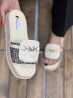 صندل کمربندی لژدار کرم