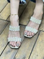 مدل دو بند سنتی پاشنه شیشه ای