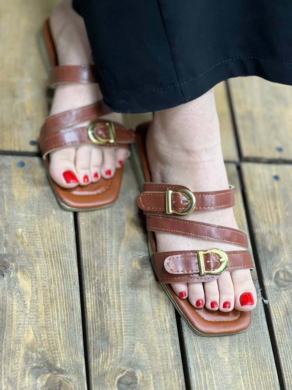 صندل سه بند ضربدری کمربندی تخت