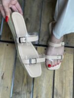 صندل دو بند طلق با سگک تخت