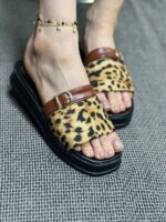 خرید صندل مراکشی پلنگی لژ عسلی