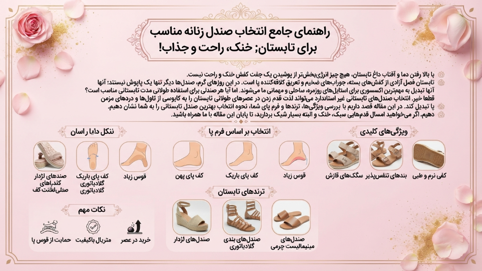 صندل زنانه مناسب فصل تابستان