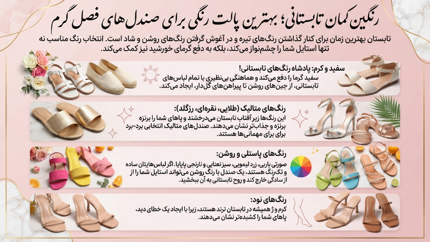 بهترین رنگ صندل زنانه مناسب فصل تابستان