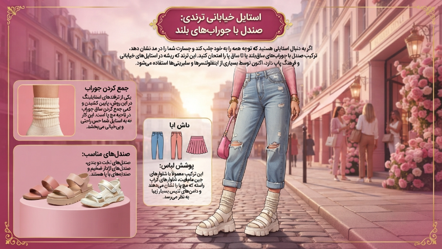 صندل با جوراب بلند