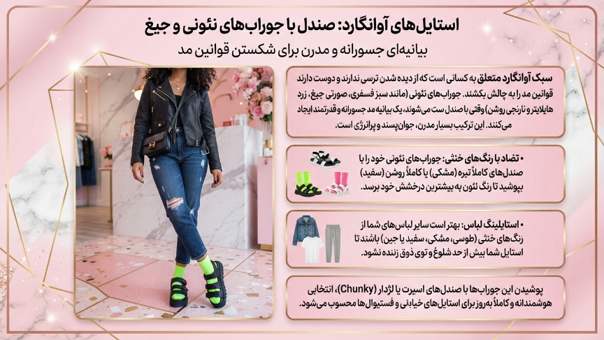 صندل با جوراب نئونی 