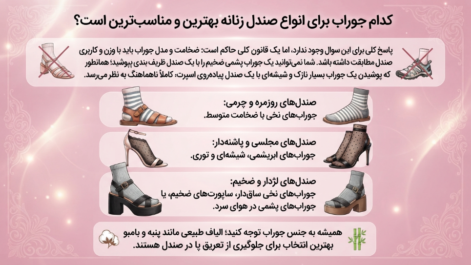 جوراب برای انواع صندل زنانه 