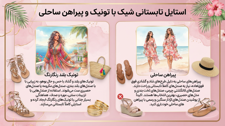 پیراهن و تونیک با صندل