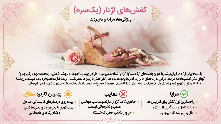 انواع پاشنه صندل زنانه پاشنه لژدار