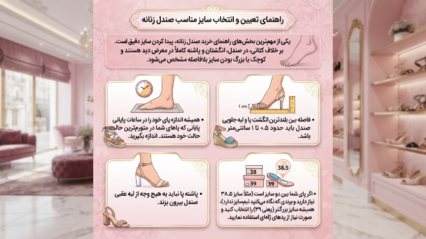 انتخاب سایز مناسب صندل زنانه