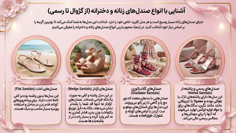 انواع صندل زنانه و دخترانه 