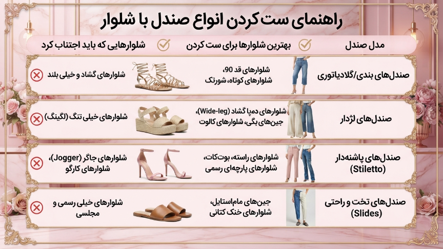 ست کردن صندل با شلوار