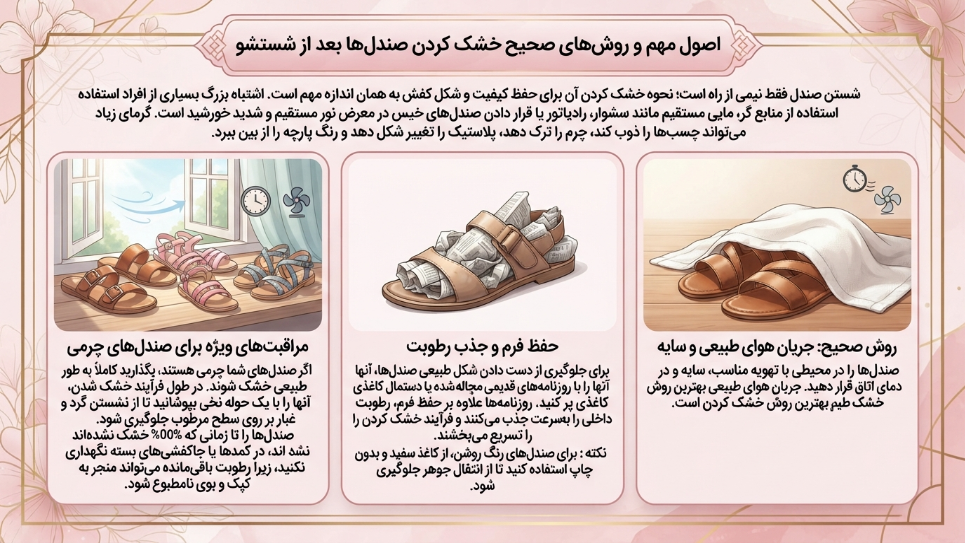 خشک کردن صندل پس از شستشو
